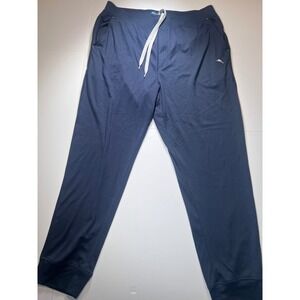 Tommy Bahama Lounge Pants Men Large Navy Blue Drawstring Jogger Embroidered Logo